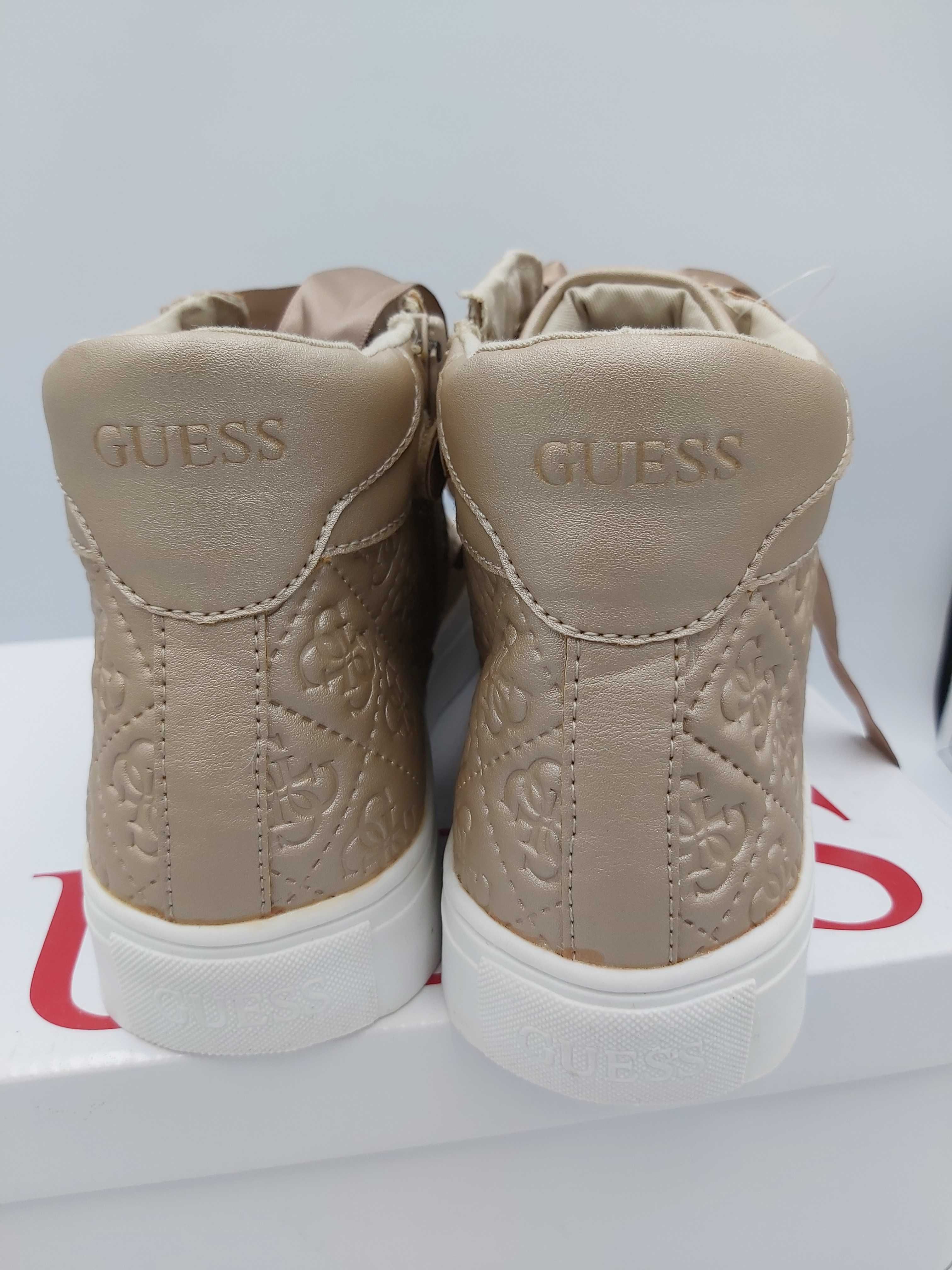 NOWE sneakersy GUESS botki perłowe brazowe rozmiar 39