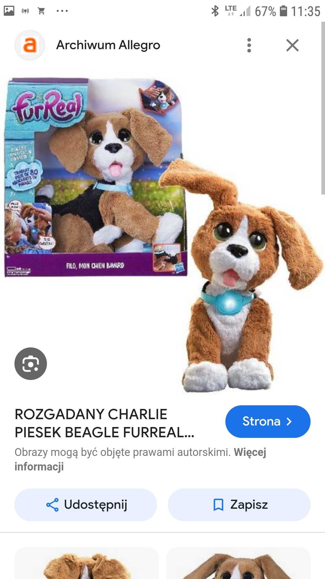 Rozgadany Charlie piesek Beagle FurReal
