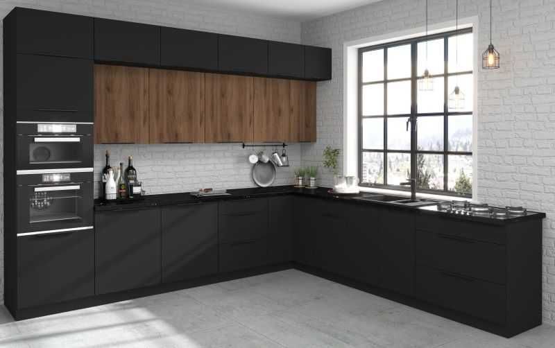 Kuchnia Sierra, czarny mat uklad 3,3m x 3m / dowolna konfiguracja