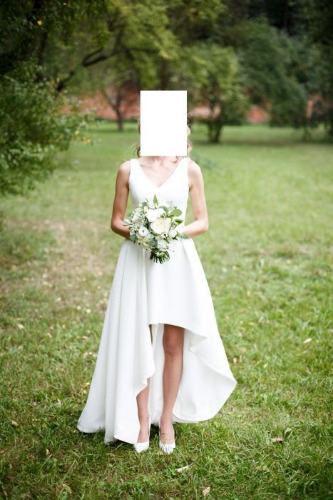 Suknia Ślubna Asymetryczna Madonna Gala Paskana rozm.34