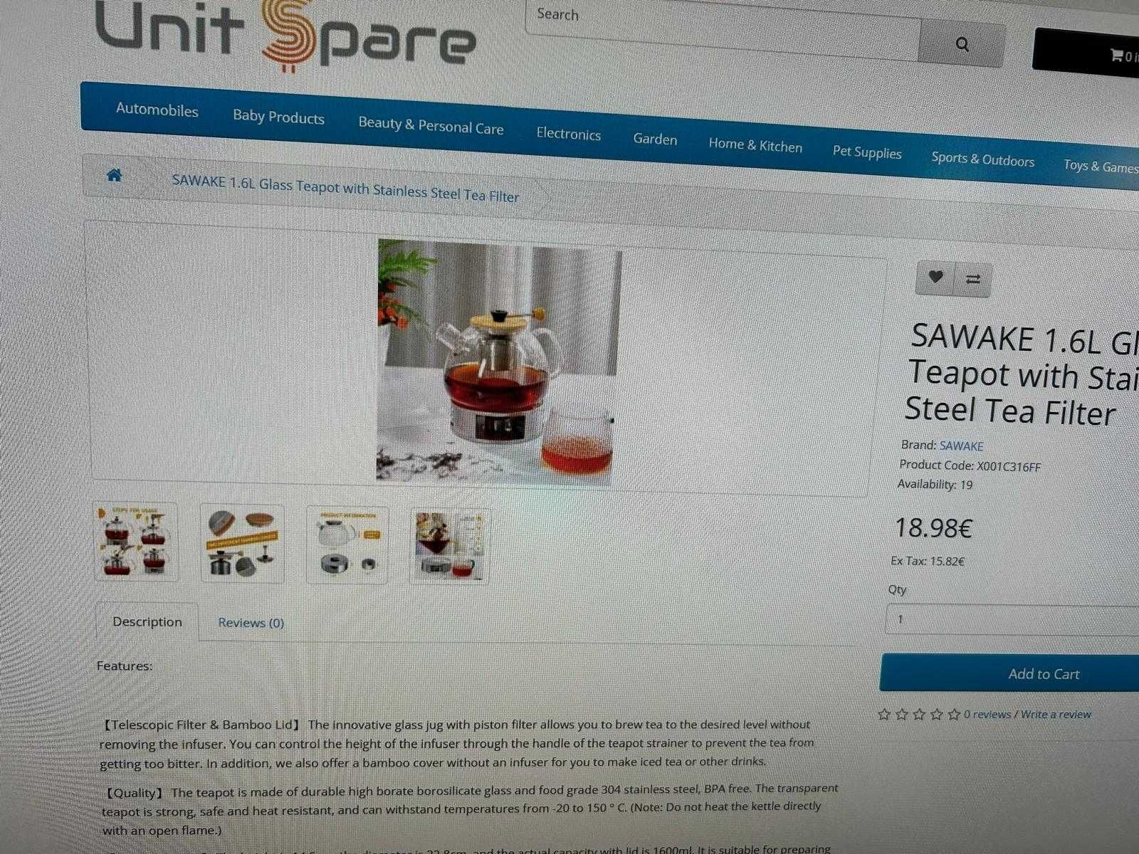 czajnik SAWAK 1M6 L wraz z podgrzewaczem