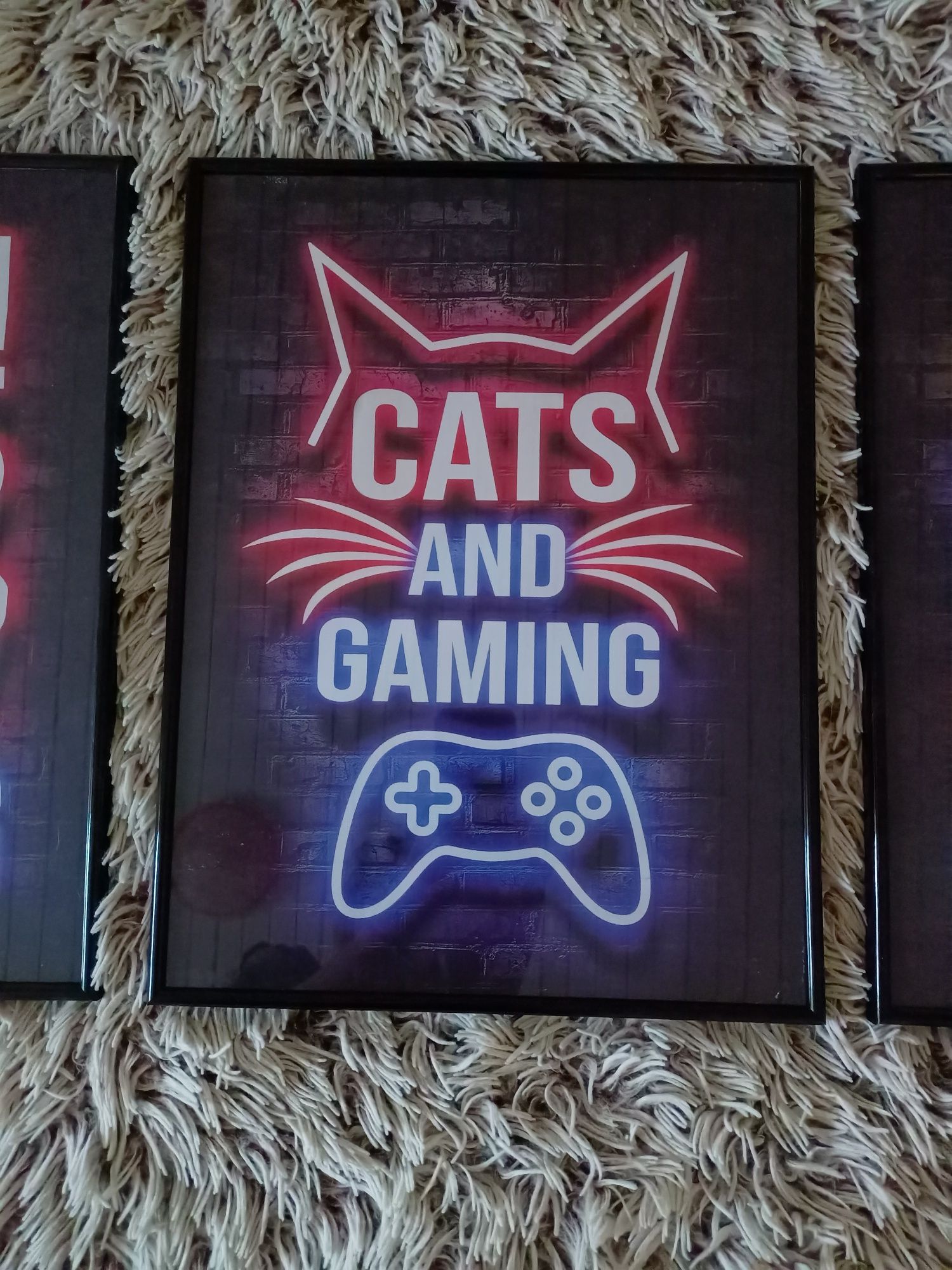 Zestaw Plakatów w Ramie Neon Gamerskie