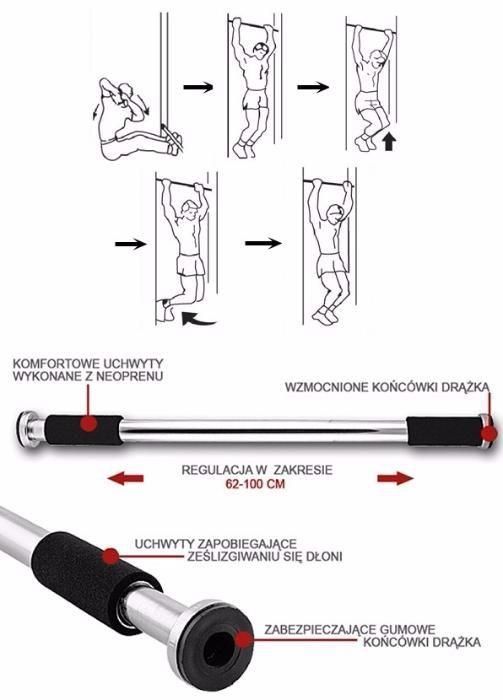 NOWY drążek rozporowy do podciągania HMS DO 100 KG