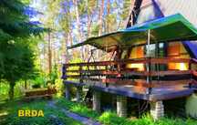 DOMEK NAD JEZIOREM linia brzegowa, ogrodzony, pomost 40m, las, ryby,