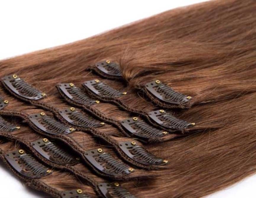 Extensão de Cabelo NATURAL com mechas douradas com Tic-Tac