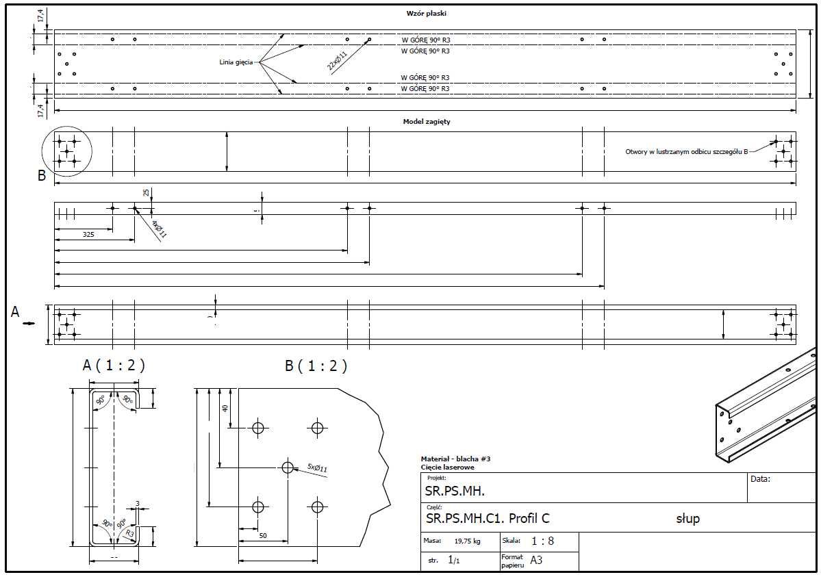 Projekt garaż, hala, magazyn szybka produkcja - montaż 6x9x3 ,  54m2