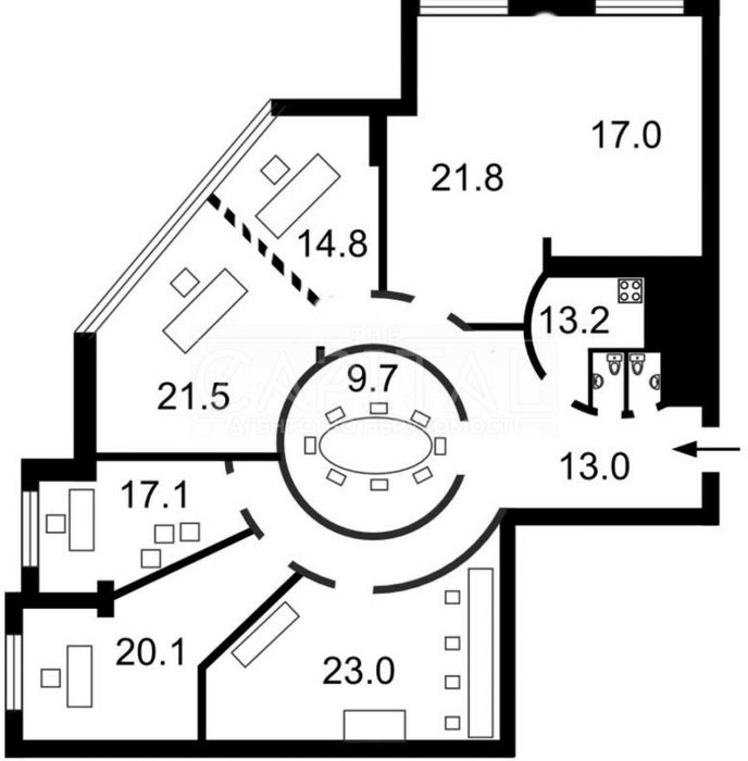 Продаж офіс  182 м2, Велика Васильківська, Центр