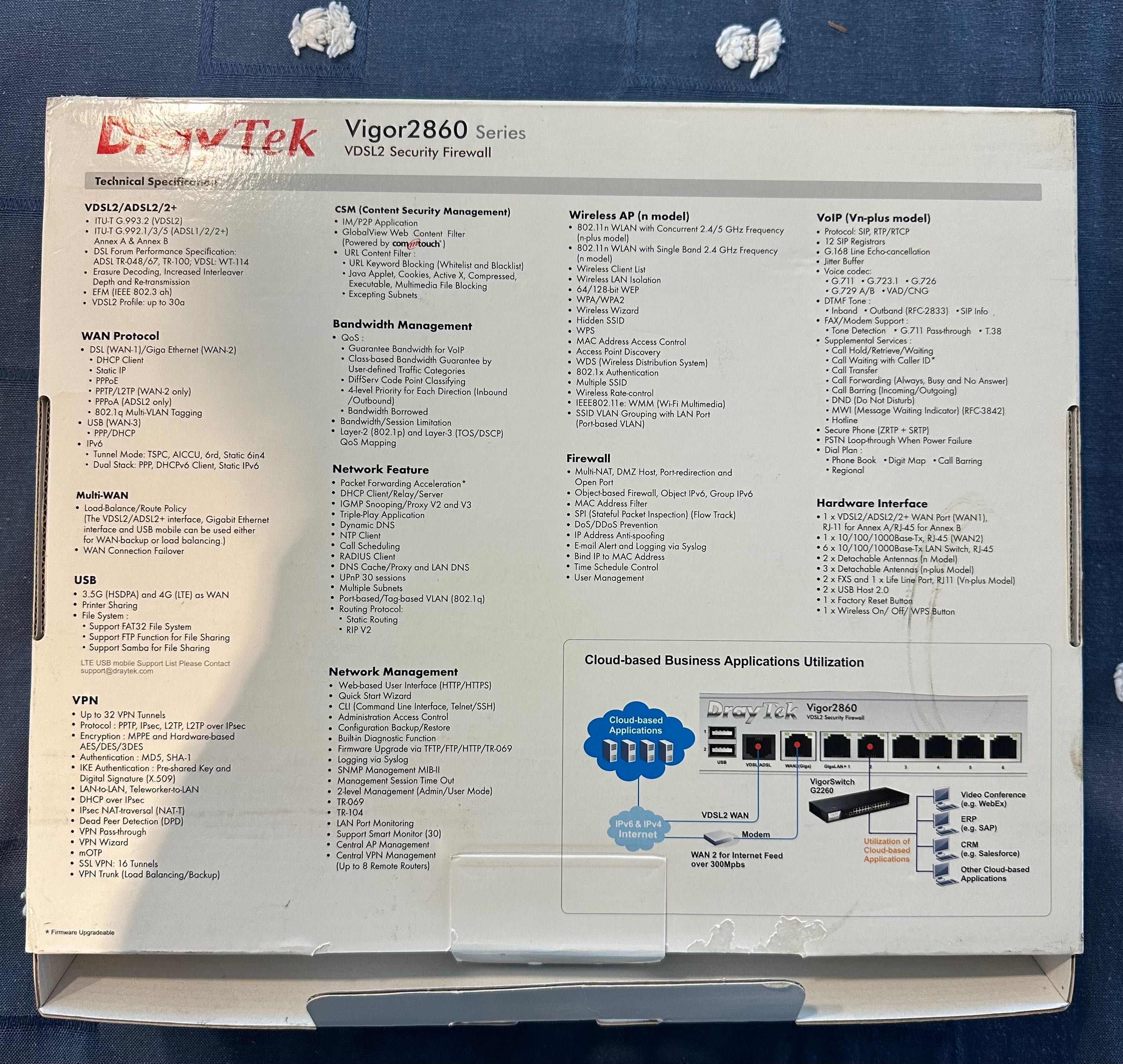 Modem / Router Draytek 2860 ac gama profissional