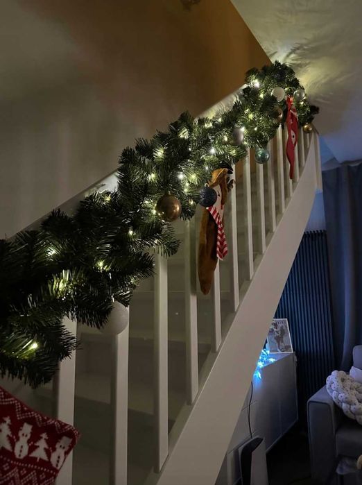 300CM Girlanda Świąteczna Choinkowa Stołowa Zielona Na Okno Schody