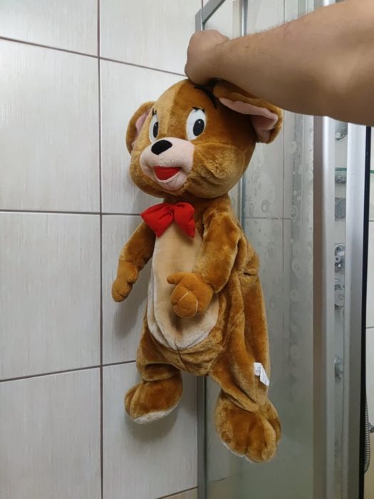 Pluszowa zabawka mysz Mouse Jerry brązowy kremowy z możliwością rozsun