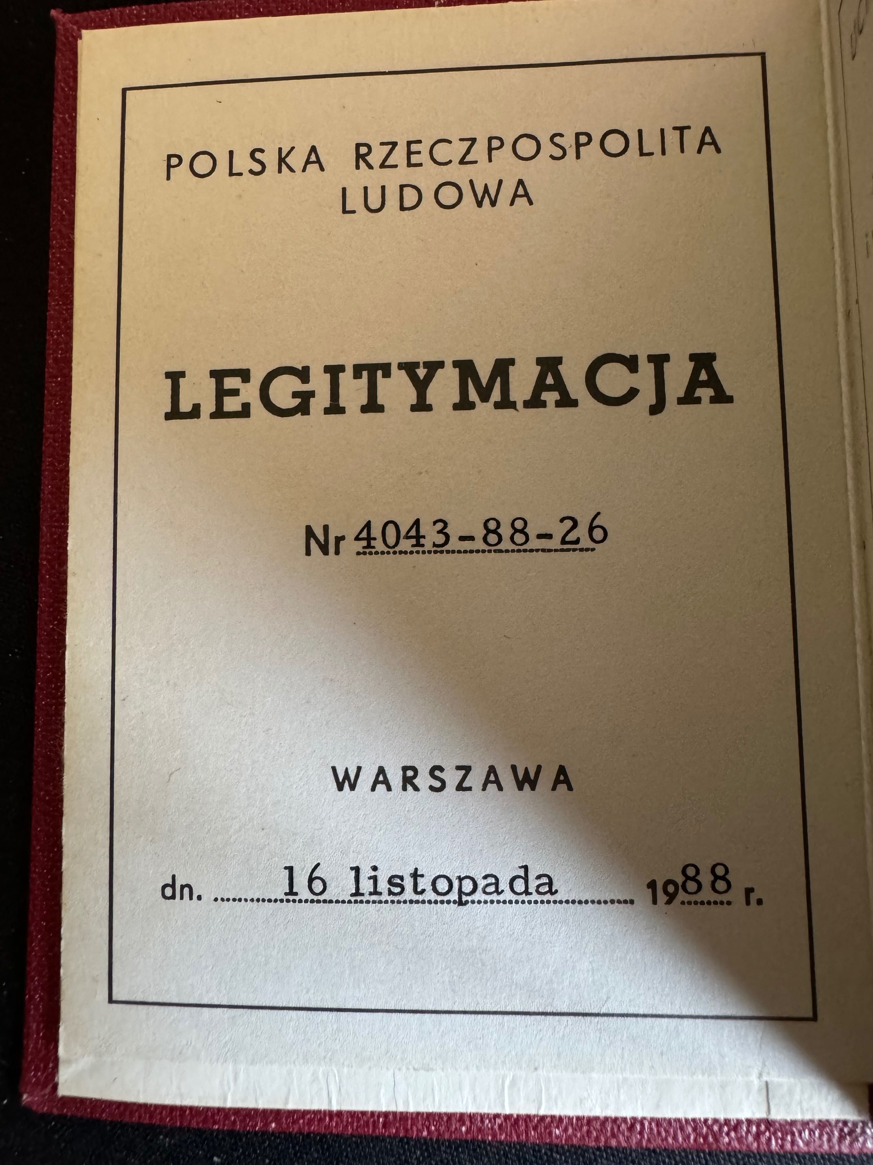 Order sztandaru pracy 2 klasy + legitymacja rok 1988