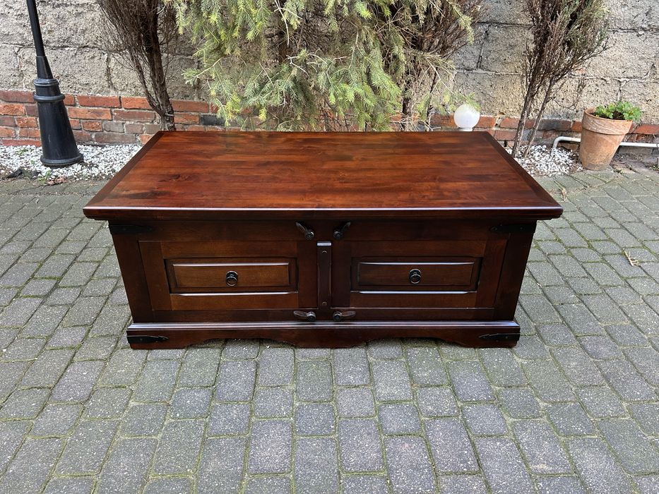 Ława Kolonialna z Szufladami Stolik Kawowy Komoda Kredens Lite Drewno