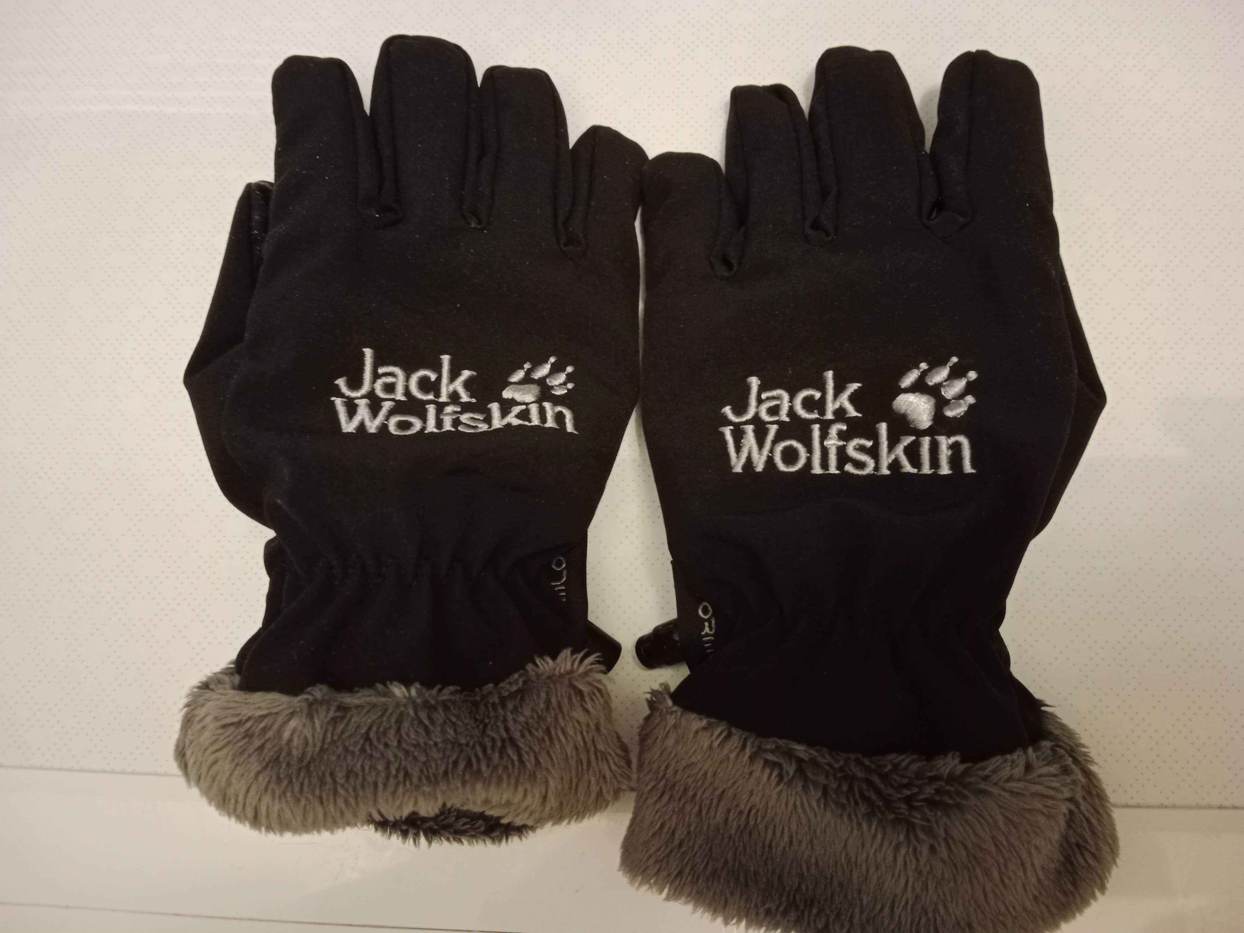 Rękawice rękawiczki zimowe grube ocieplane czarne Jack Wolfskin r. 128