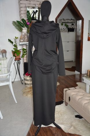 46-50 komplet zestaw spódnica bluza czarny maxi sukienka XXXL 46 48 50