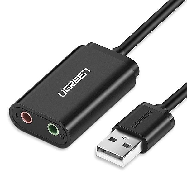Ugreen zewnętrzna karta dźwiękowa muzyczna adapter USB - 3,5 mm mini j