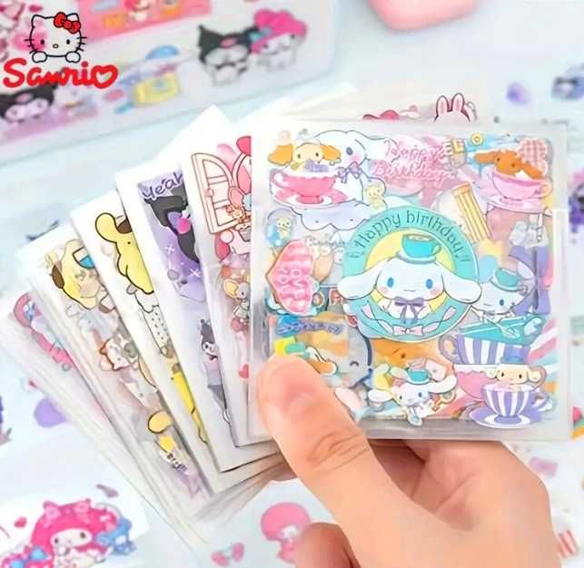 wlepy pudełko prezentowe 100 arkuszy naklejki Kuromi Sanrio Kawaii