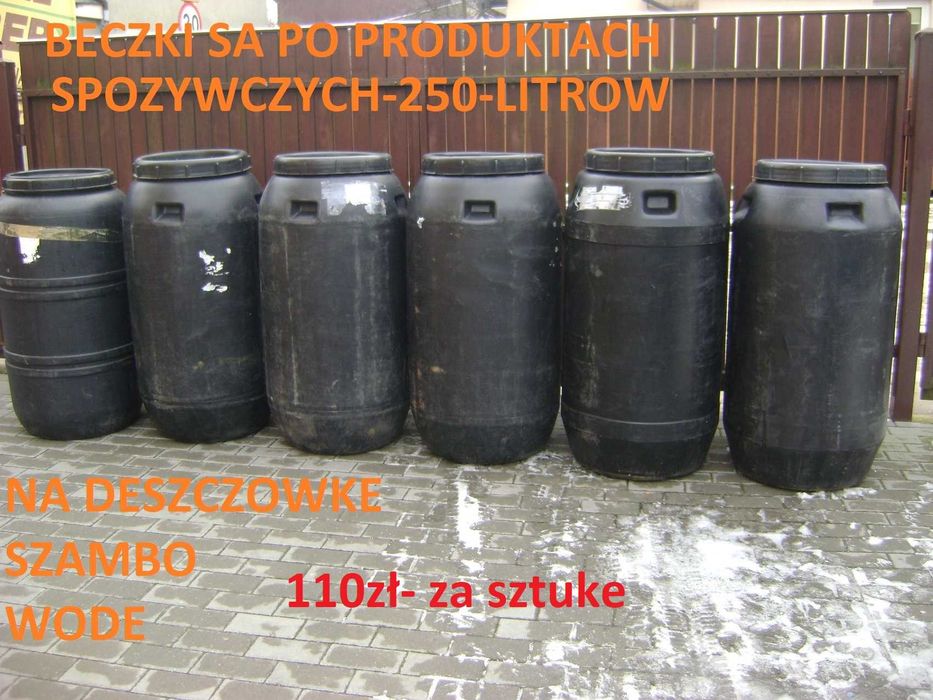 BECZKI PLASTIKOWE po spozywce cena przy zakupie 10-sztuk -89zl za szt.