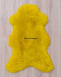 Skóry Owcze Żółte 100-120 cm Dywaniki Naturalne