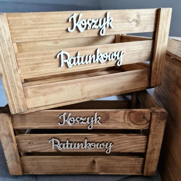 Komplet ślubny, pudełko na koperty, koszyki ratunkowe