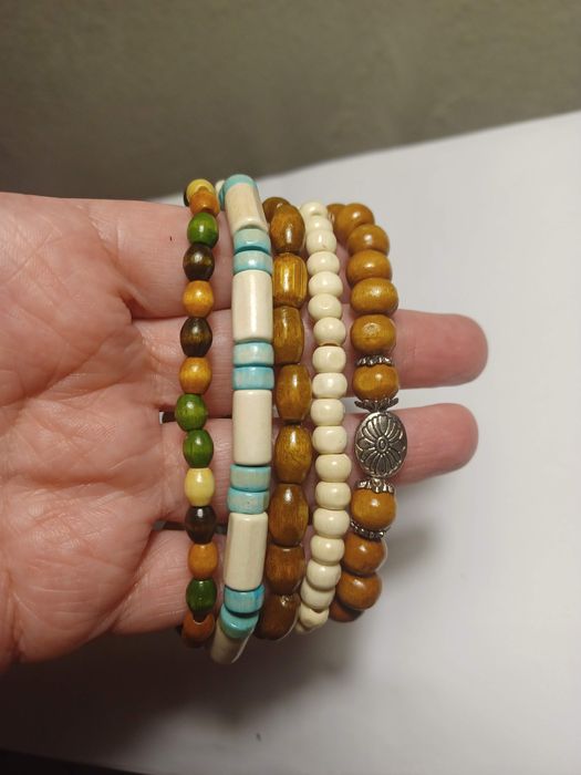 Komplet bransoletek z drewna ROMA