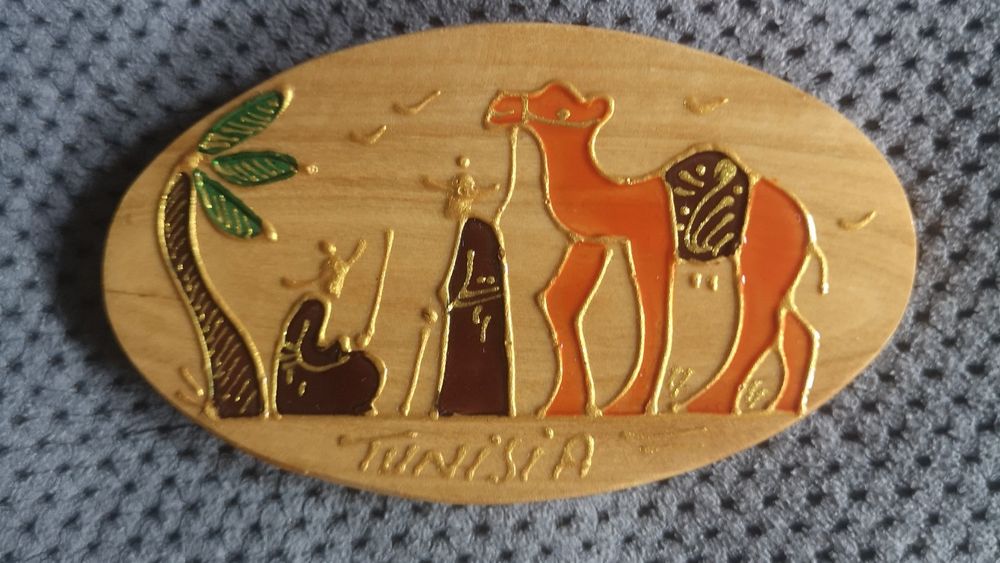 Magnes z lodówkę Tunezja Handmade Piękny Drewno