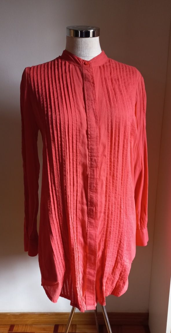 Vestido Camiseiro Mango S 100% algodão