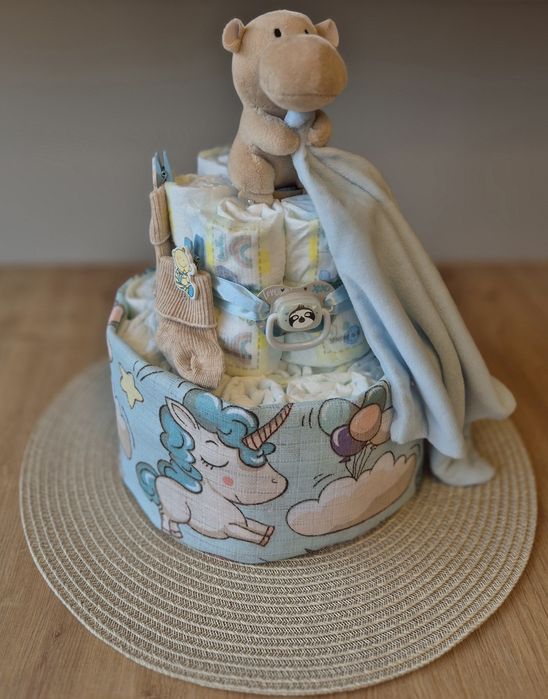 Tort z Pampersów - narodziny dziecka, prezent, Baby Shower