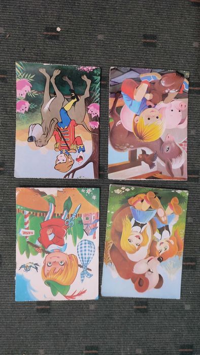 4 Livros/Postais antigos infantis
