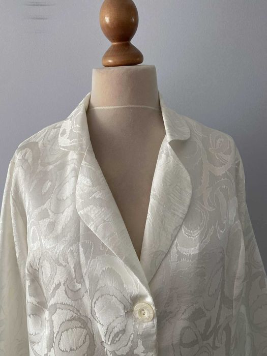 Żakiet kremowy marynarka bolerko wdzianko narzutka duży XXL