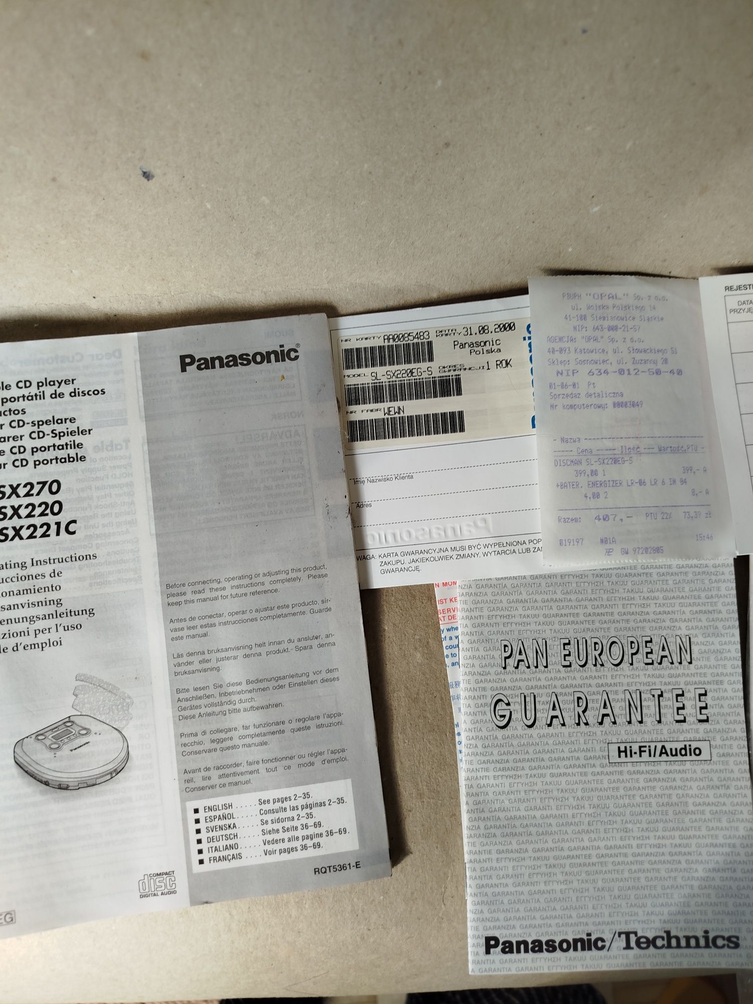 Przenośny odtwarzacz CD, Panasonic