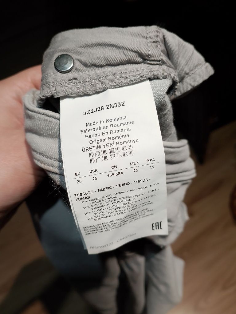 Szare Damskie Spodnie Jeansowe Dżinsowe Emporio Armani