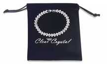 Clear Crystal nowa bransoletka cyrkonie woreczek welur glamour
