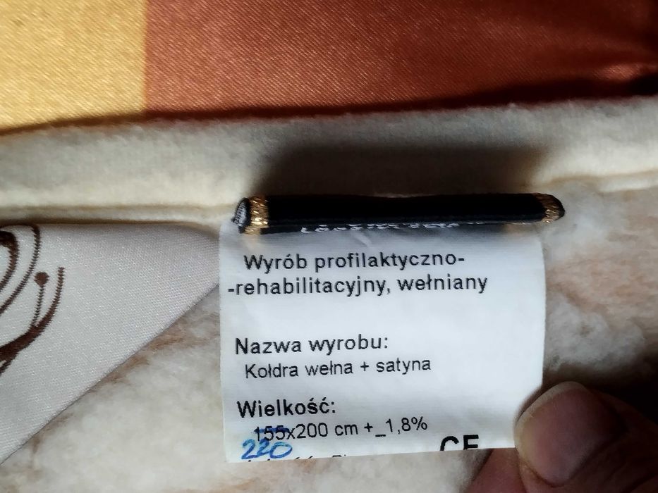 Kołdra wełniana 220x200