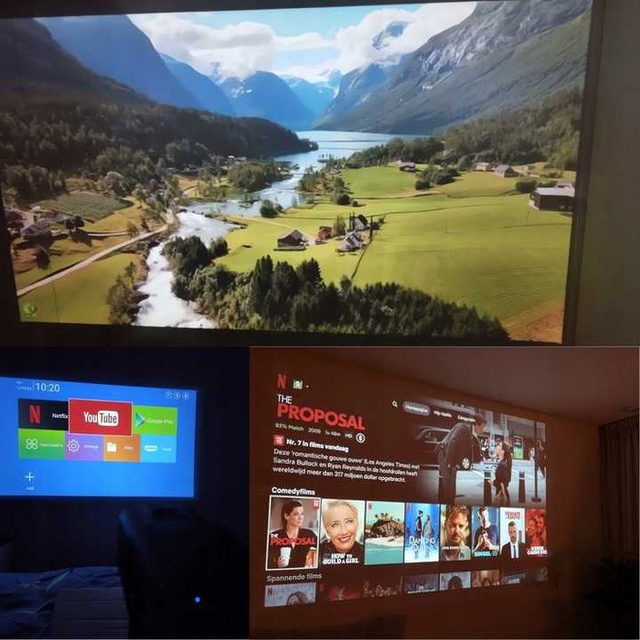 Projektor Rzutnik Android TV Wifi Full HD Przenośny Smart HY320
