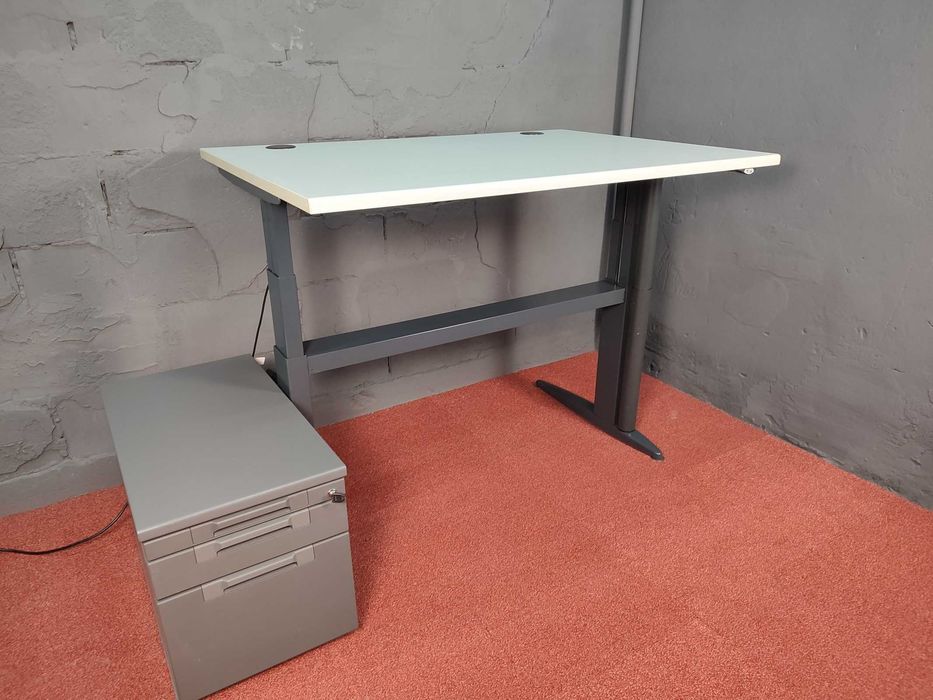 Biurko elektryczne szafka na kółkach zestaw pracy biurowej home office
