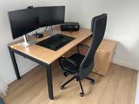 Duże biurko 160 x 90 z szafką 120 x 60
