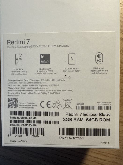 Xiaomi Redmi 7 Dual SIM 3GB/64GB Black