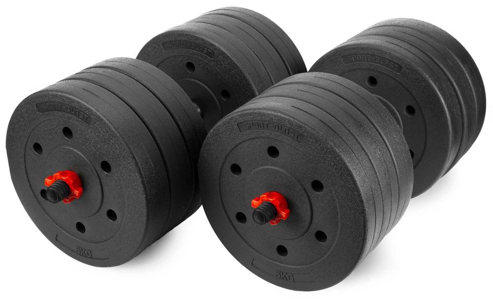 Hantle bitumiczne regulowane 2x30kg zestaw 60kg ze sztangą LUB