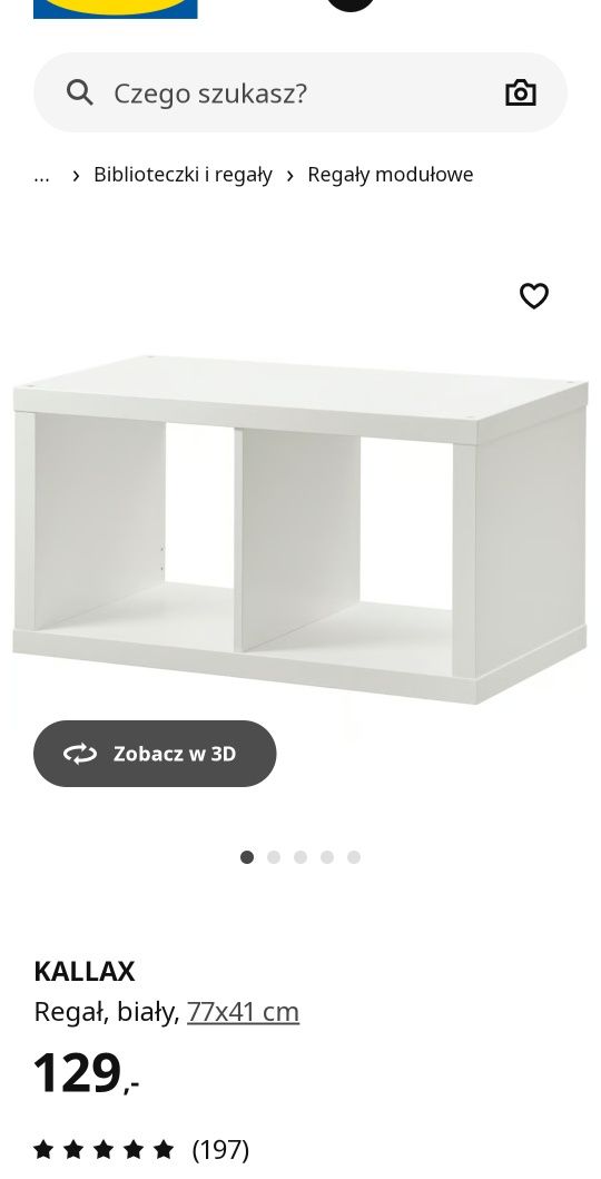Kallax 2×1 z wkladami fala ikea