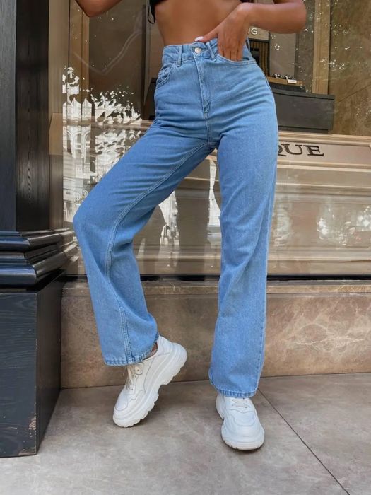 Штани палаццо світло-блакитні