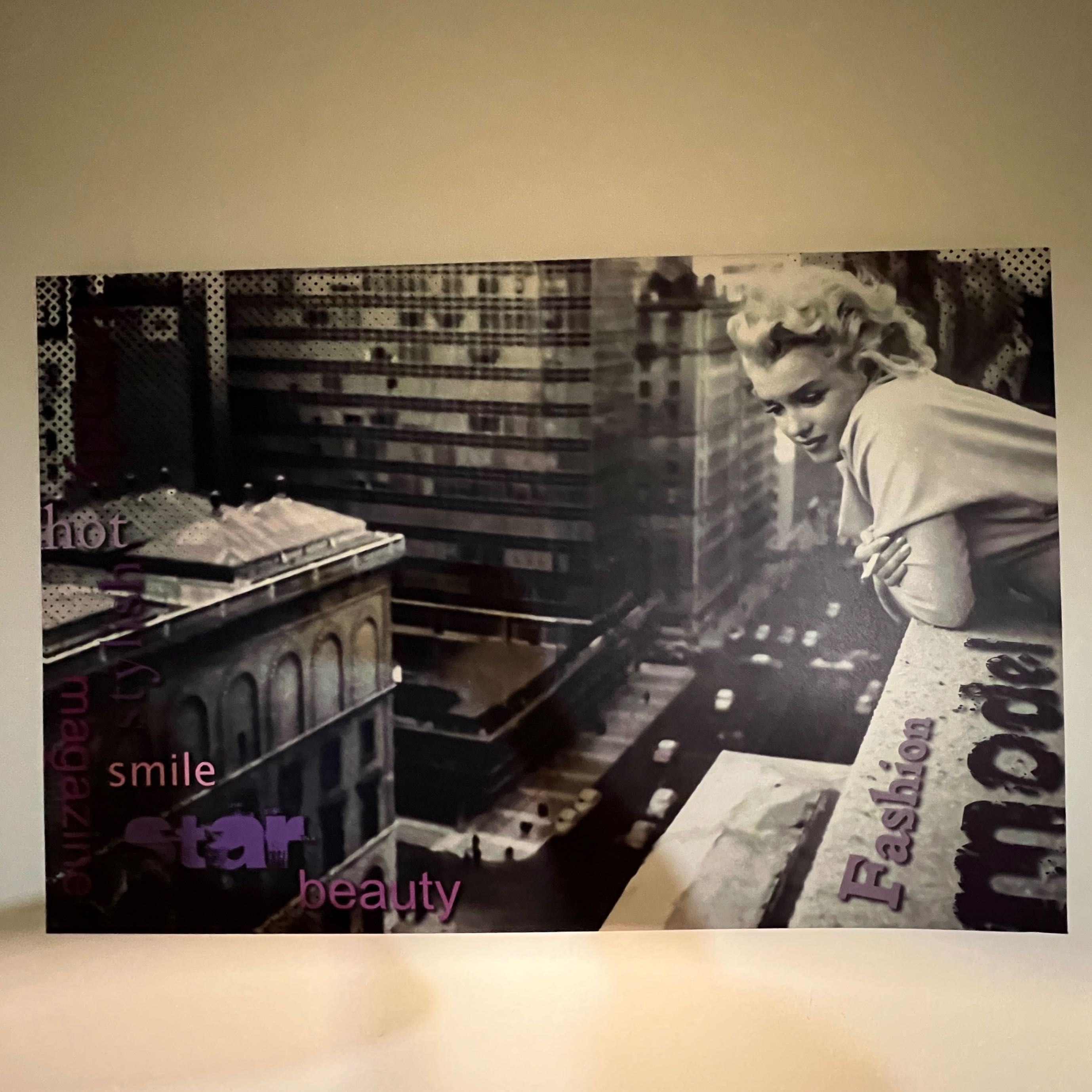 Obraz na płótnie plakat Marilyn Monroe 120 cm szer x 80 cm wys