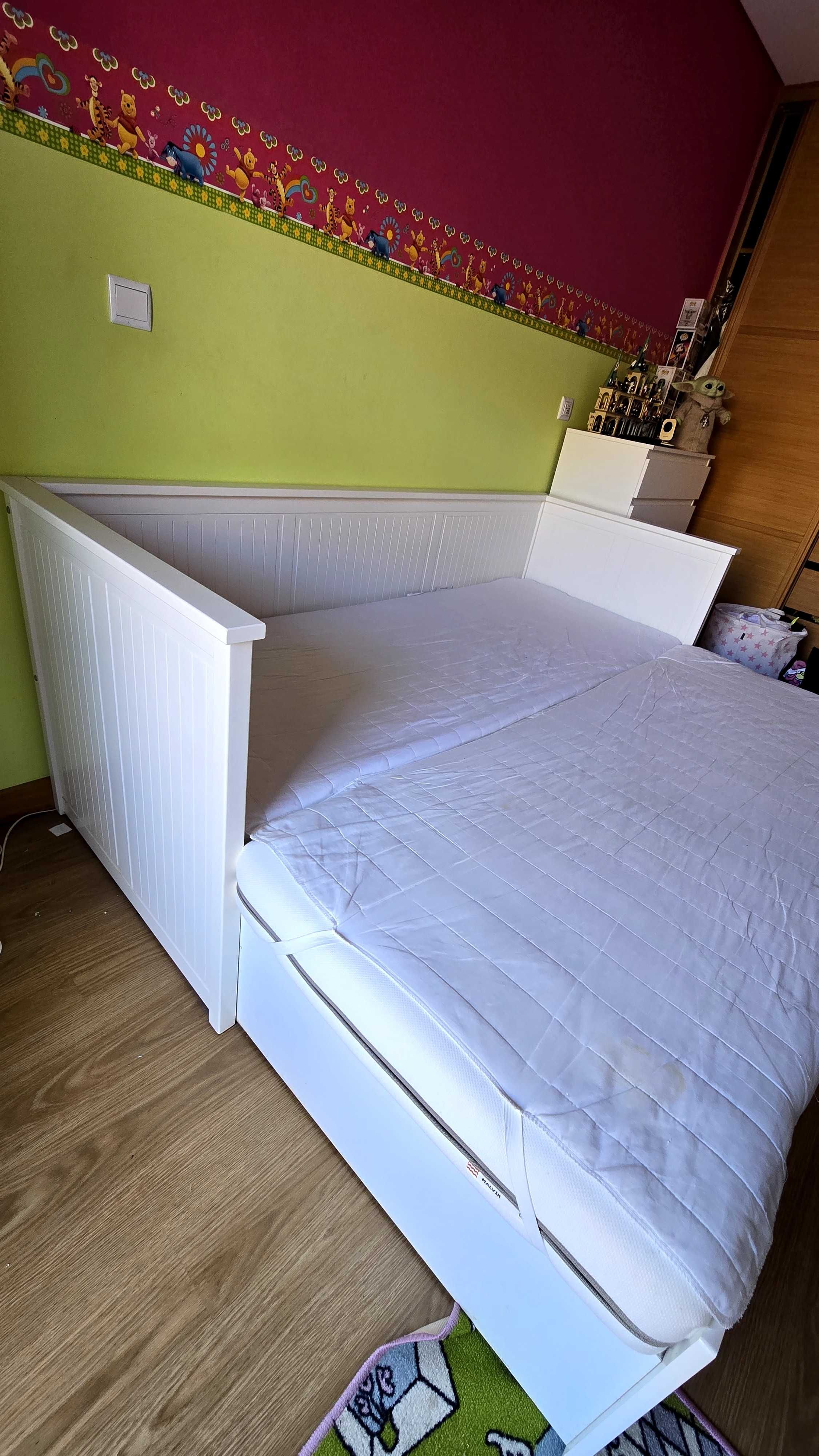 HEMNES Cama indiv/dupla c/3 gav, branco, 80x200 cm IKEA