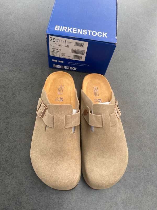 "Buty męskie i damskie" Birkenstock Szaro-brązowy chodaki Roz 37