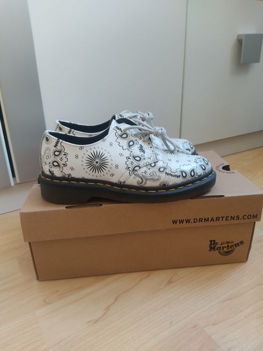 Martensy 1461, r. 37, białe z motywem bandanki , tattoo, jak nowe