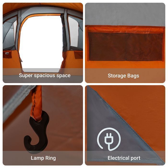 Namiot Rodzinny z Okienkami Tunelowy  na 8 Osób Wodoodporny