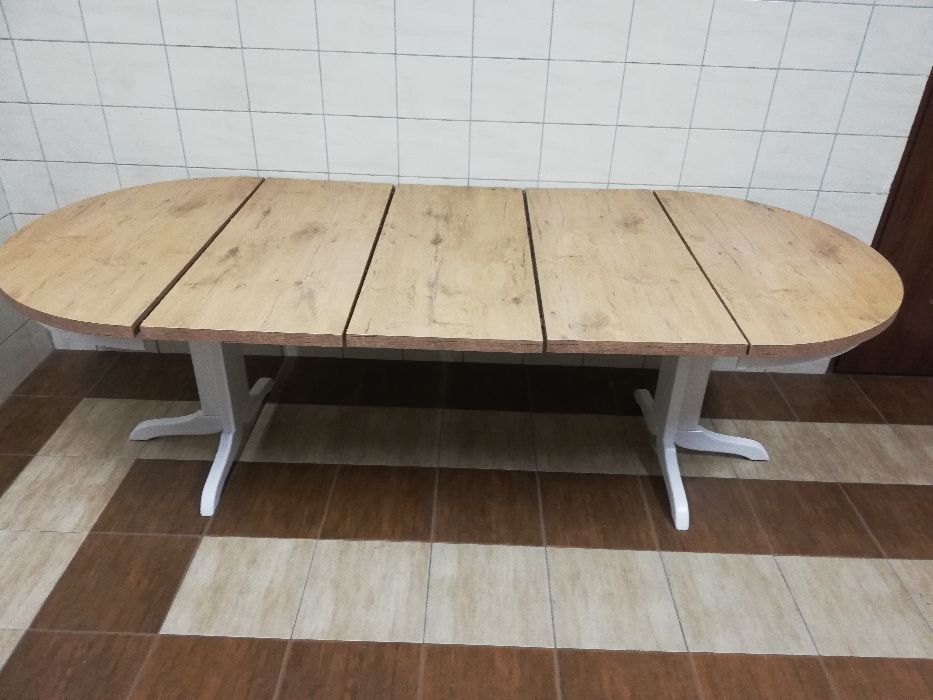 Stół okrągły średnica 110 cm rozkładany nowy dąb lancelot sonoma-nowy