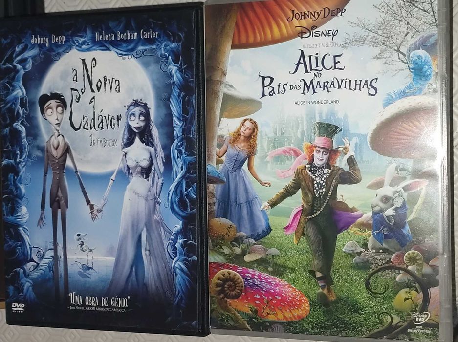 DVDs A noiva cadáver e Alice no país das maravilhas de Tim Burton