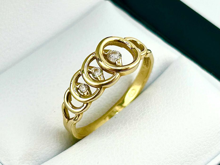 Ciekawy złoty pierścionek 1,93 g PR.585 14K R.13