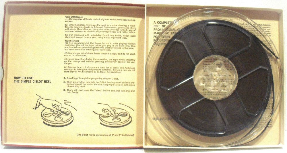 Fita magnética para som / gravador de bobines