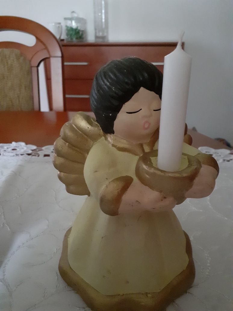 Aniołek ceramiczny + swieczki